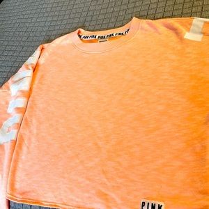 Pink long sleeve sweatshirt in peach size XS